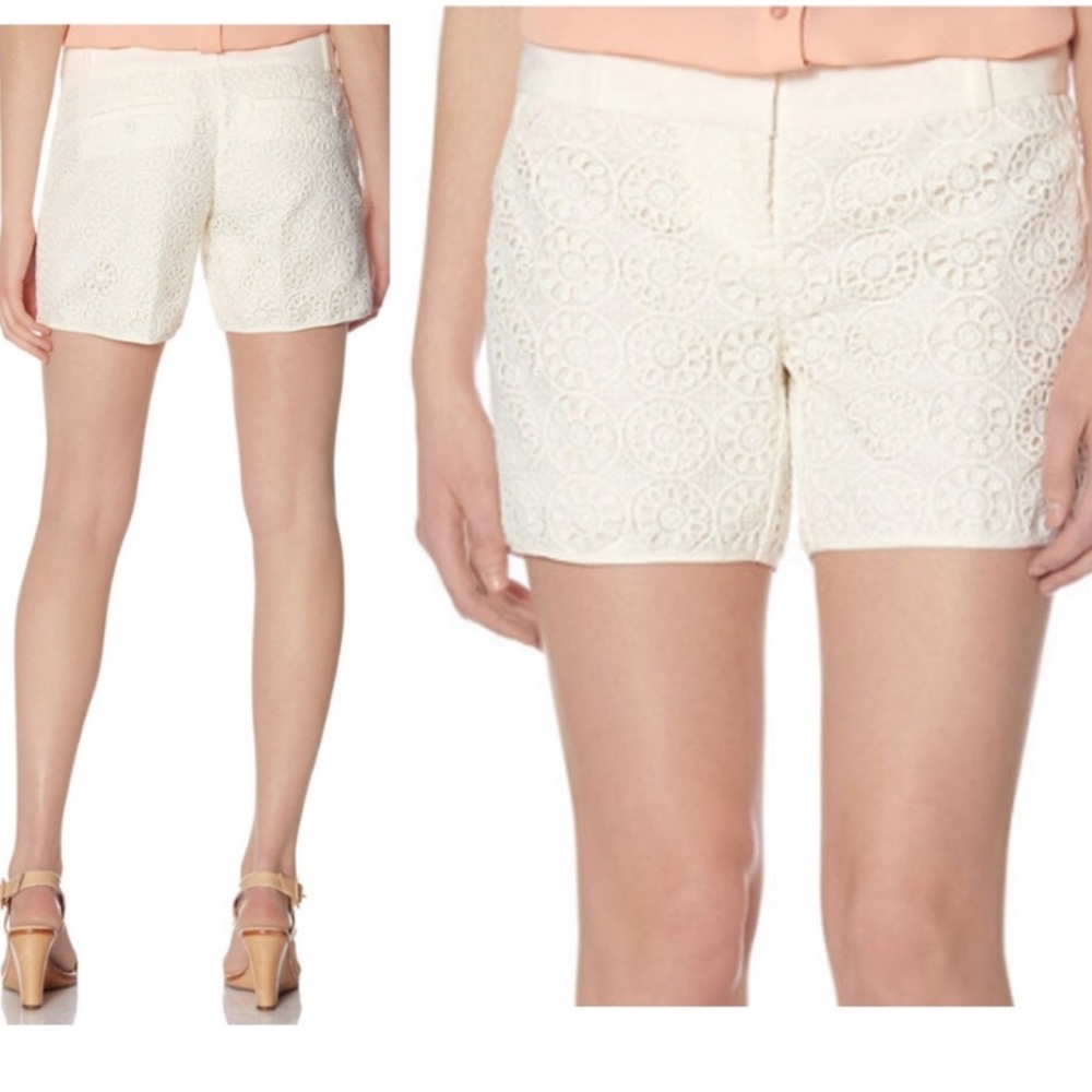 NWT The Limited Ivory Crochet Lace Tailored Short